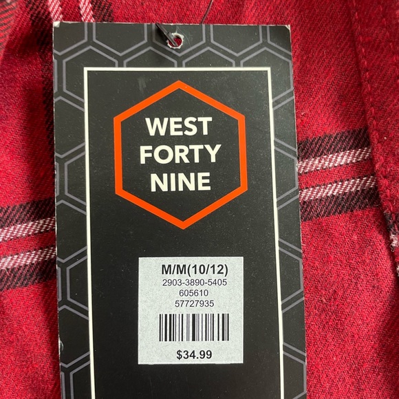 West 49 flannel shirt with attached hoodie. - Picture 5 of 7